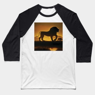 Lion in the Serengeti at Sunset Baseball T-Shirt